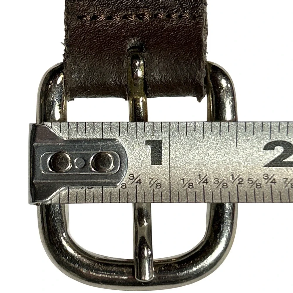 Capezio Argentina‎ Brown Woven Leather Belt Silver Buckle Size M/L (up to 37